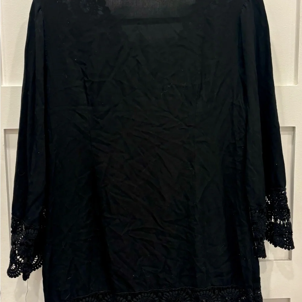 Solitaire Black Crochet Swimwear Beach Coverup Resort-wear Cruise